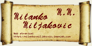 Milanko Miljaković vizit kartica